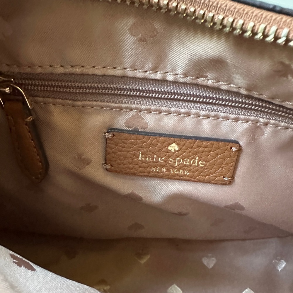 KATE Spade Leila Pebbled Leather Shoulder Bag Purse Warm Gingerbread - Picture 5 of 13